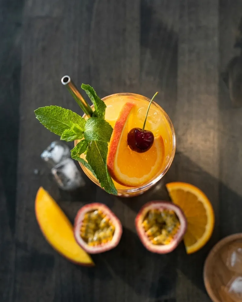 Jungle Fever — Rum, Mangopüree, Grenadine, Orangensaft, Maracujasaft bei Kaspio in Stade