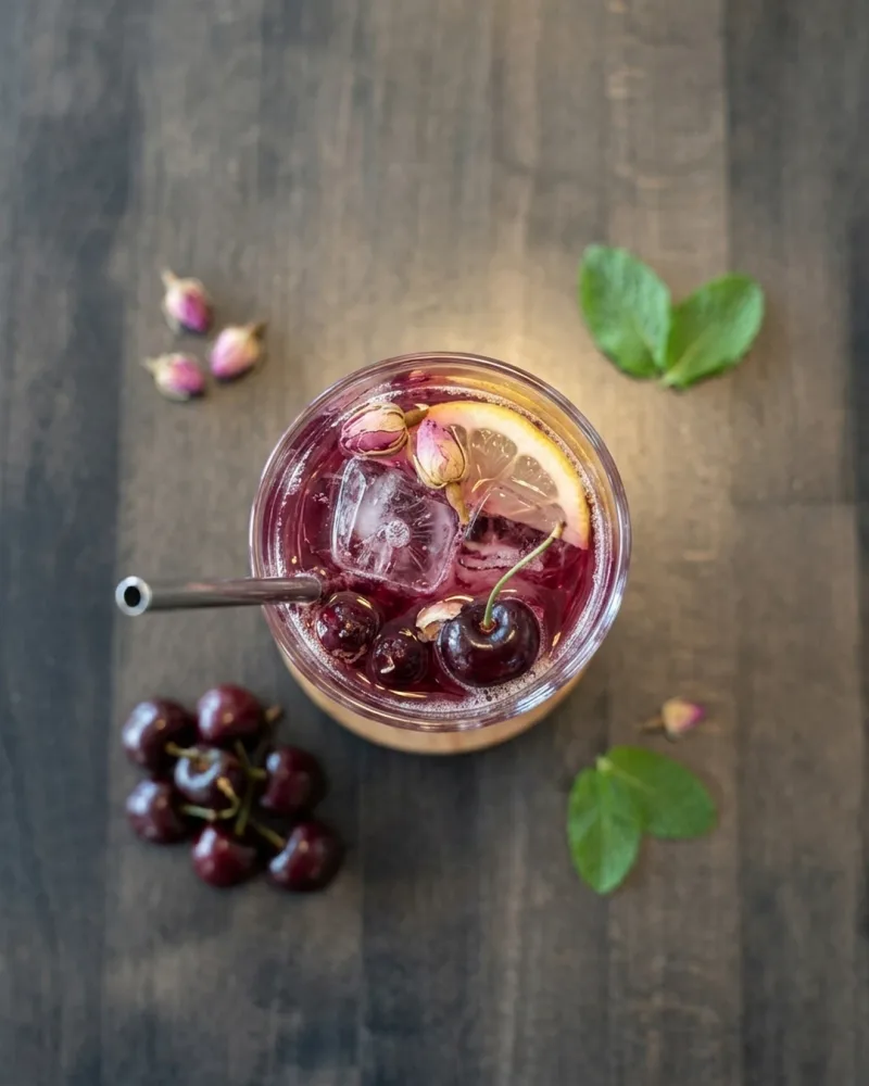 Hausgemachte Limonade Kirsch-Rose 0,35L — Hausgemacht bei Kaspio in Stade
