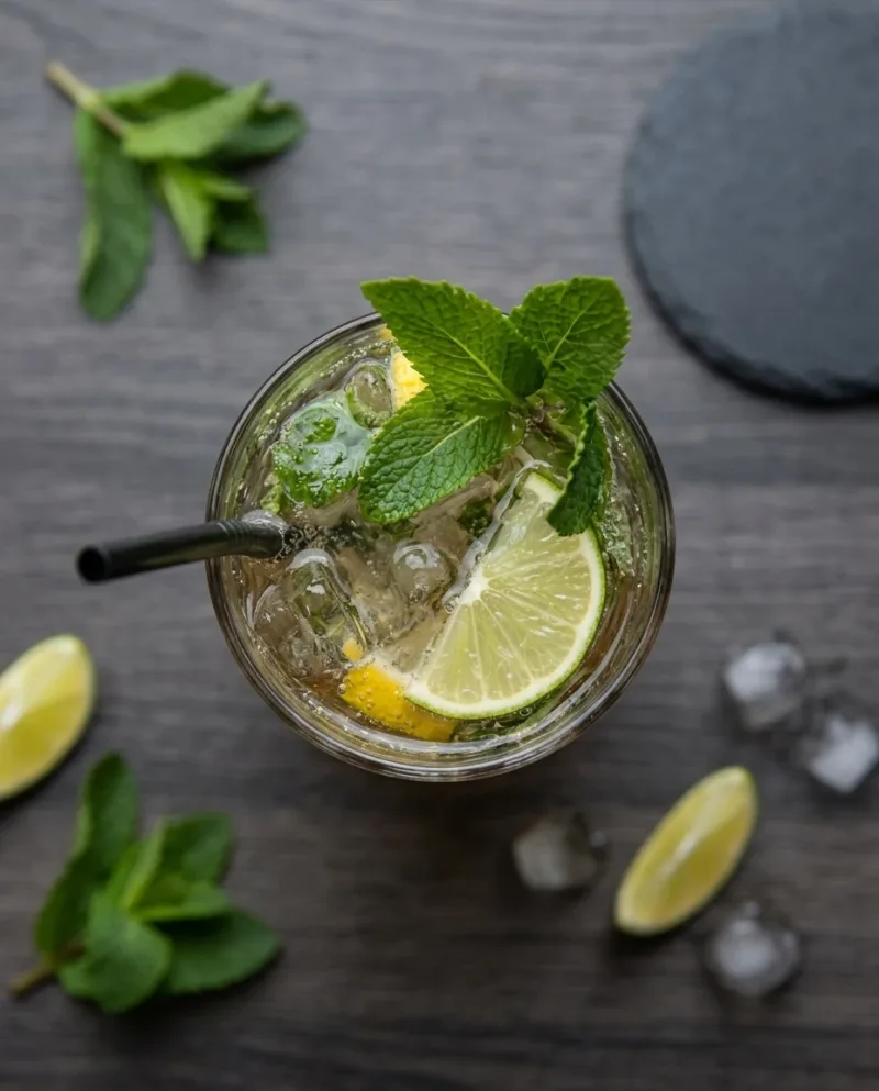 Mojito — Rum, Minze, Rohrzucker, Limette, Soda bei Kaspio in Stade